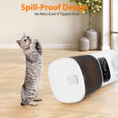 Automatic Cat Feeders for Two Cats, 5L/20 Cups Double Automatic Cat Food Dispenser with 2 Stainless Bowls, Timer Setting 20 Portions 6 Meals Per Day, 10s Meal Call (Black)