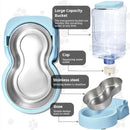 Automatic Pet Feeder & Water Dispenser – Stainless Steel, 1 Gallon x2