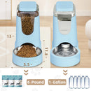 Automatic Pet Feeder & Water Dispenser – Stainless Steel, 1 Gallon x2