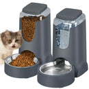 Automatic Pet Feeder & Water Dispenser – Stainless Steel, 1 Gallon x2