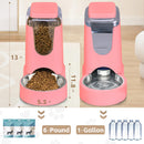 Automatic Pet Feeder & Water Dispenser – Stainless Steel, 1 Gallon x2