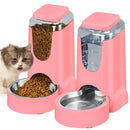 Automatic Pet Feeder & Water Dispenser – Stainless Steel, 1 Gallon x2