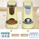 Automatic Pet Feeder & Water Dispenser – Stainless Steel, 1 Gallon x2