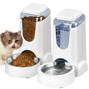 Automatic Pet Feeder & Water Dispenser – Stainless Steel, 1 Gallon x2