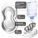 Automatic Pet Feeder & Water Dispenser – Stainless Steel, 1 Gallon x2