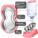 Automatic Pet Feeder & Water Dispenser – Stainless Steel, 1 Gallon x2
